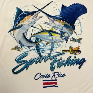 Brand new with tags, Costa Rica long sleeve, active wear(dry fit), white, Large